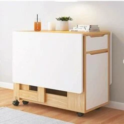 Tavolo Pranzo Scrivania Con 2 Cassetti Richiudibile Allungabile Scomparsa Bianco -Armonia Casa 95963836 3