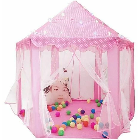 Tenda Da Gioco Per Bambini, Tenda Da Gioco, Con Rete, Tenda Da Castello Principessa Per Interni Ed Esterni, Per Un Massimo Di 3 Bambini, Φ140 Cm, Rosa, 2 Tenda Da Gioco Per Bambini, Tenda Da Gioco, Con Rete, Tenda Da Castello Principessa Per Interni Ed Esterni, Per Un Massimo Di 3 Bambini, Φ140 Cm, Rosa, - immagine 2