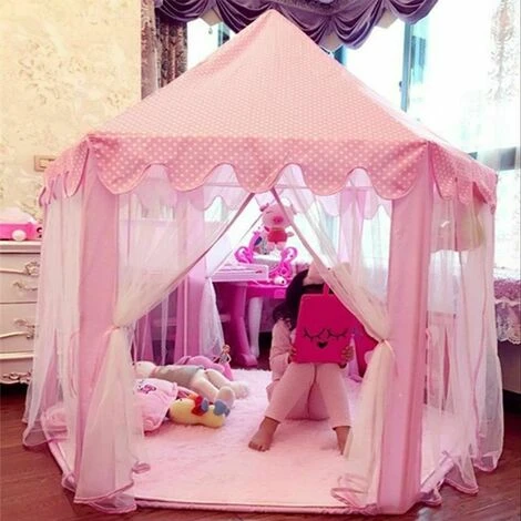 Tenda Da Gioco Per Bambini, Tenda Da Gioco, Con Rete, Tenda Da Castello Principessa Per Interni Ed Esterni, Per Un Massimo Di 3 Bambini, Φ140 Cm, Rosa, 3 Tenda Da Gioco Per Bambini, Tenda Da Gioco, Con Rete, Tenda Da Castello Principessa Per Interni Ed Esterni, Per Un Massimo Di 3 Bambini, Φ140 Cm, Rosa, - immagine 3