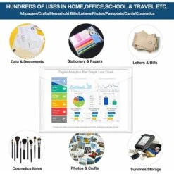 LITZEE 10 Cartelle Di File In Plastica A4, Cartella Di File A4, Cartelle Di File In Plastica Trasparente Con Bottone A Pressione Per Materiale Scolastico Per Ufficio Busta A4 Per Compiti -Armonia Casa 96298079 3