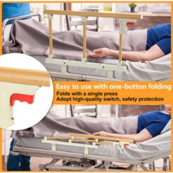Randaco Sponda Letto Ribaltabile Per Anziani, Parapetto Letto Per Adulti Disabili, Sponda Sicurezza Da Portatile, Barriera Per Letto In Metallo 70x40cm -Armonia Casa 96518676 5