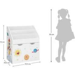 Songmics Scaffale Per Giocattoli, Libreria Per Bambini A 3 Scomparti, Contenitore Portagiochi Estraibile Con Ruote, Multiuso, Per Cameretta E Stanza Dei Giochi, Bianco -Armonia Casa 96922851 5