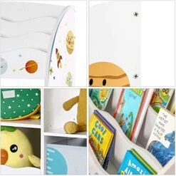 Songmics Organizzatore Per Giocattoli, Libreria Per Bambini, Scaffale Multifunzionale Con 2 Scatole Portaoggetti, Alta Capacità, Per Camera Dei Giochi, Camera Da Letto, Soggiorno, Bianco -Armonia Casa 96923111 4