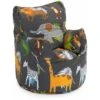 Ready Steady Bed Poltrona Per Bambini, Sedia A Sacco Attraente E Confortevole Per Bambini Con Stampe Vivaci E Imbottitura Di Fagioli Morbidi, Africa