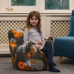 Ready Steady Bed Poltrona Per Bambini, Sedia A Sacco Attraente E Confortevole Per Bambini Con Stampe Vivaci E Imbottitura Di Fagioli Morbidi, Africa -Armonia Casa 97106736 4