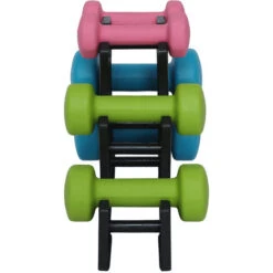 Set 6 Manubri Palestra Con Stand Appoggio 2x1kg+2x2kg+2x3kg Pesi Sport Fitness -Armonia Casa 97314834 5