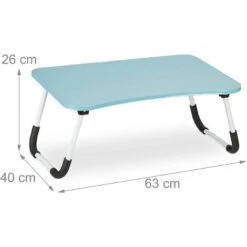 Relaxdays Tavolino Per Laptop, Pieghevole, Letto E Divano, 26x63x40 Cm, Tavolinetto Per Notebook, MDF E Ferro, Azzurro -Armonia Casa 98564222 4