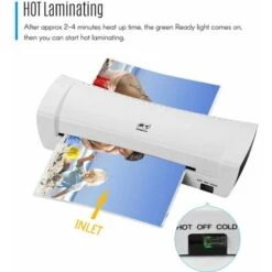 Plastificatrice, SL200 Macchina Per Laminazione A Caldo E A Freddo Due Rotoli Formato A4 Per Documenti Foto Foto Carta Di Credito Home School Office Forniture Elettroniche -Armonia Casa 98709484 5