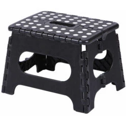 Sgabello Pieghevole - Altezza 9" Per Bambini E Adulti, Cucina, Giardino, Bagno (Nero)