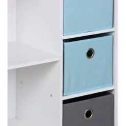 Mobile Contenitore Per Bambini, Bianco - Camille - Con 3 Ripiani E 4 Cestini Grigio E Blu 9 Mobile Contenitore Per Bambini, Bianco - Camille - Con 3 Ripiani E 4 Cestini Grigio E Blu -Armonia Casa 98850398 5