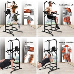 Bigzzia Multi Pull Up Bar Dip Station Altezza Regolabile Torre Di Potenza Attrezzature Esercizio Fitness Stazione Di Allenamento Per Casa Palestra -Armonia Casa 98925592 4