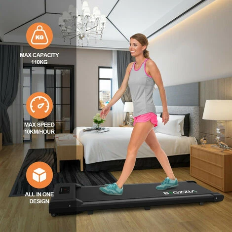 Bigzzia Tapis Roulant Elettrico Pieghevole,Walking Pad 10 Km/h,Tappeto Corsa Extra Large 42CM,con Telecomando E Display LCD,Telaio Rinforzato And 220LB Max Weight For Home Office Exercise - Nero 3 Bigzzia Tapis Roulant Elettrico Pieghevole,Walking Pad 10 Km/h,Tappeto Corsa Extra Large 42CM,con Telecomando E Display LCD,Telaio Rinforzato And 220LB Max Weight For Home Office Exercise - Nero - immagine 3
