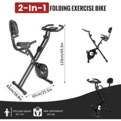 Bicicletta Sportiva Pieghevole - Livello Di Resistenza Regolabile - Bicicletta Sportiva Indoor Home Bike Palestra Allenamento Aerobico Nero -Armonia Casa 98925616 3