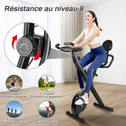 Bicicletta Sportiva Pieghevole - Livello Di Resistenza Regolabile - Bicicletta Sportiva Indoor Home Bike Palestra Allenamento Aerobico Nero -Armonia Casa 98925616 4