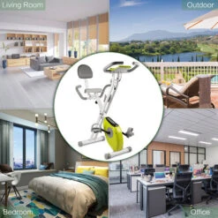 Bicicletta Sportiva Pieghevole - Livello Di Resistenza Regolabile - Indoor Sport Bicicletta Famiglia Bicicletta Palestra Aerobica Esercizio Verde E Bianco -Armonia Casa 98925619 3