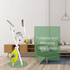 Bicicletta Sportiva Pieghevole - Livello Di Resistenza Regolabile - Indoor Sport Bicicletta Famiglia Bicicletta Palestra Aerobica Esercizio Verde E Bianco -Armonia Casa 98925619 5