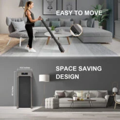 Bigzzia Tapis Roulant Elettrico Pieghevole,Walking Pad 10 Km/h,Tappeto Corsa Extra Large 42CM,con Telecomando E Display LCD,Telaio Rinforzato And 220LB Max Weight For Home Office Exercise - Grigio -Armonia Casa 98925624 4