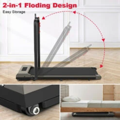 Tapis Roulant Pieghevole - Tapis Roulant Elettrico Bigzza - Velocità Regolabile 1-10 Km/h - Con Bracciolo E Display LCD Grigio -Armonia Casa 98925631 2