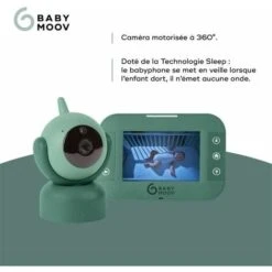 Babymoov Babyphone Video Yoo Master - Camera Motorizzata Con Vista A 360 ° - Tecnologia Del Sonno - Visione Notturna -Armonia Casa 99460051 3