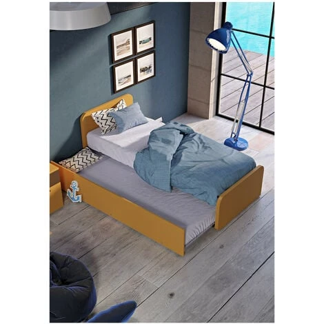 964R - Letto Cameretta 80x190 Singolo Con Secondo Letto Estraibile E Testate Personalizzabili - Salvia 2 964R - Letto Cameretta 80x190 Singolo Con Secondo Letto Estraibile E Testate Personalizzabili - Salvia - immagine 2