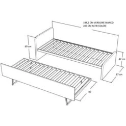 964R - Letto Cameretta 80x190 Singolo Con Secondo Letto Estraibile E Testate Personalizzabili - Salvia 8 964R - Letto Cameretta 80x190 Singolo Con Secondo Letto Estraibile E Testate Personalizzabili - Salvia -Armonia Casa 99586970 4
