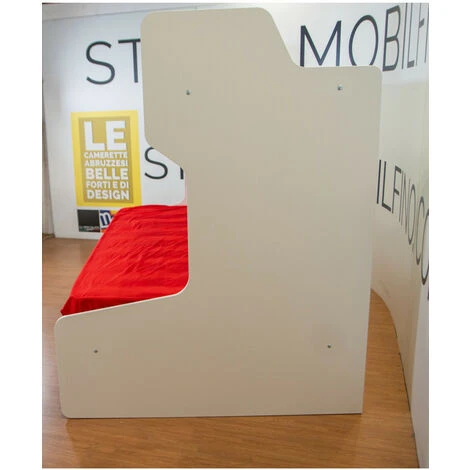 SMART120 - Letto A Castello Con Letto Inferiore 1piazza E Mezza Con Scaletta Contenitore Indipendente - Bianco E Verde Petrolio 5 SMART120 - Letto A Castello Con Letto Inferiore 1piazza E Mezza Con Scaletta Contenitore Indipendente - Bianco E Verde Petrolio - immagine 5
