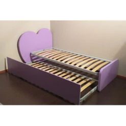 CUPIDO120R - Letto Cameretta A Cuore 120x190 Con Secondo Letto Estraibile E Testata Personalizzabile.Rete Inclusa - Salvia -Armonia Casa 99586988 5