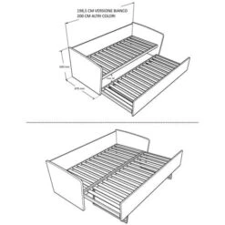 600 - Divano Letto Sagomato Singolo 80x190 Con Secondo Letto Estraibile - Salvia -Armonia Casa 99587041 3