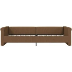 Letto Singolo Con Materasso Moderno Dormeuse USB Marrone In Tessuto 90x200 Cm ITD27156 -Armonia Casa 99872665 5