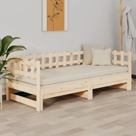 Letto Matrimoniale Moderno Struttura Letto Dormeuse Estraibile 2x(80x200) Cm In Legno Massello Di Pino ITD25401 3 Letto Matrimoniale Moderno Struttura Letto Dormeuse Estraibile 2x(80x200) Cm In Legno Massello Di Pino ITD25401 - immagine 3