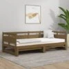 Letto Matrimoniale Moderno Struttura Letto Dormeuse Estraibile Miele Legno Massello Di Pino 2x(90x200) Cm ITD69856