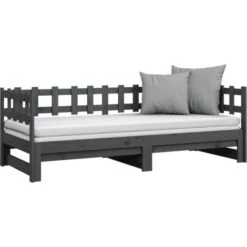 Letto Matrimoniale Moderno Struttura Letto Dormeuse Estraibile Grigia 2x(80x200) Cm Legno Massello Di Pino ITD70352 9 Letto Matrimoniale Moderno Struttura Letto Dormeuse Estraibile Grigia 2x(80x200) Cm Legno Massello Di Pino ITD70352 -Armonia Casa 99881831 5