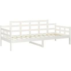 Letto Singolo Moderno Struttura Letto Dormeuse In Legno Massello Di Pino Bianco 80x200 Cm ITD33082 -Armonia Casa 99882757 3