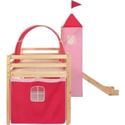 Letto Matrimoniale Moderno Letto A Castello Struttura Letto Per Bambini Scivolo E Scala In Pino 208x230 Cm ITD94598 -Armonia Casa 99883371 2