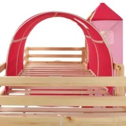 Letto Matrimoniale Moderno Letto A Castello Struttura Letto Per Bambini Scivolo E Scala In Pino 208x230 Cm ITD94598 -Armonia Casa 99883371 3