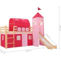 Letto Matrimoniale Moderno Letto A Castello Struttura Letto Per Bambini Scivolo E Scala In Pino 208x230 Cm ITD94598 -Armonia Casa 99883371 5