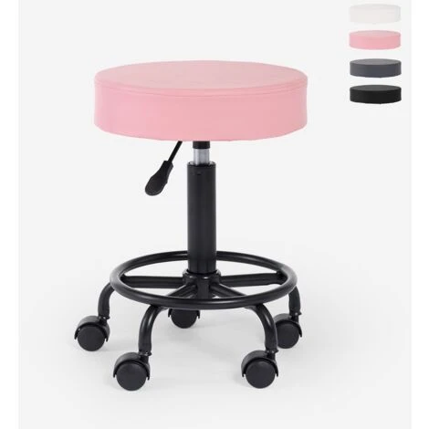 Sgabello Girevole Estetista Ergonomico Regolabile Imbottito Senzu Colore: Rosa 1 Sgabello Girevole Estetista Ergonomico Regolabile Imbottito Senzu Colore: Rosa
