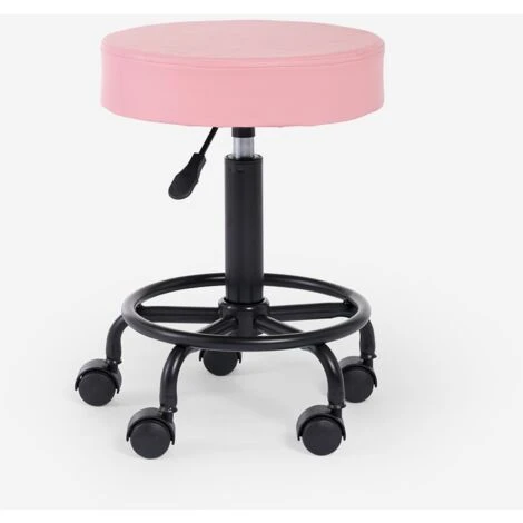 Sgabello Girevole Estetista Ergonomico Regolabile Imbottito Senzu Colore: Rosa 3 Sgabello Girevole Estetista Ergonomico Regolabile Imbottito Senzu Colore: Rosa - immagine 3