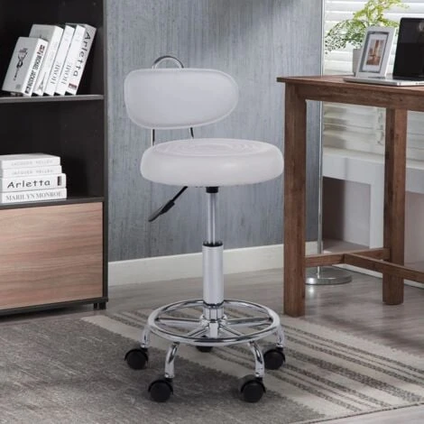 Sgabello Estetista Regolabile Ergonomico Ufficio Studio Medico Kurili Colore: Bianco 2 Sgabello Estetista Regolabile Ergonomico Ufficio Studio Medico Kurili Colore: Bianco - immagine 2