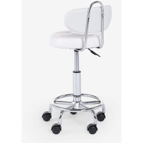 Sgabello Estetista Regolabile Ergonomico Ufficio Studio Medico Kurili Colore: Bianco 4 Sgabello Estetista Regolabile Ergonomico Ufficio Studio Medico Kurili Colore: Bianco - immagine 4